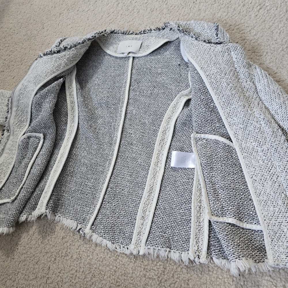 IRO Distressed "Agnette" Tweed Jacket Size EU 34 US XS SMALL - Picture 14 of 16